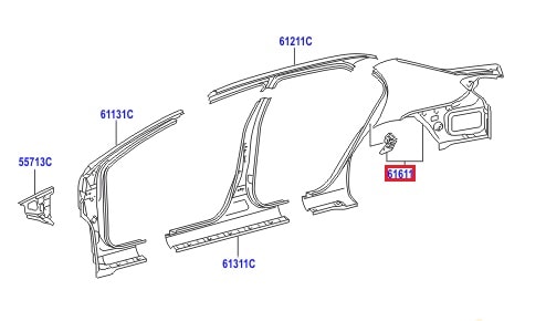 Крыло заднее правое Toyota Corolla e150 (2006-2012)