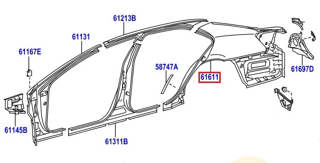 Крыло заднее правое Toyota Camry v40 (2006-2011)