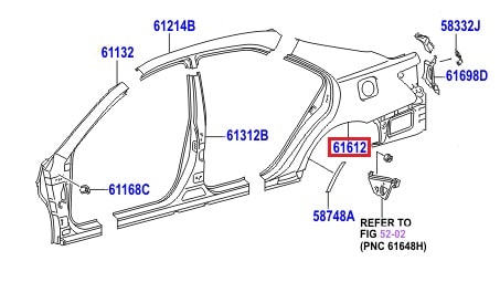 Крыло заднее левое Toyota Camry v40 (2006-2011)