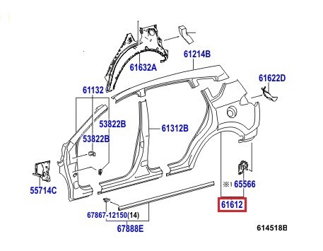 Крыло заднее левое Toyota Rav 4 IV (2013-н.в.)