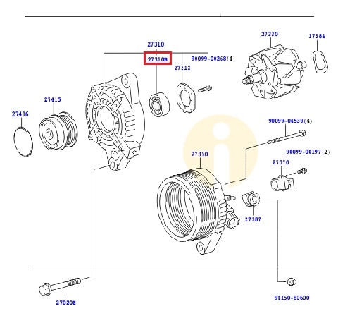 Подшипник генератора Toyota Rav 4 III (2005-2013)