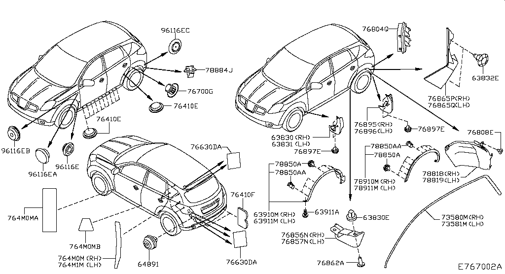 Брызговик передний правый Nissan Qashqai J10 (2007-2010)