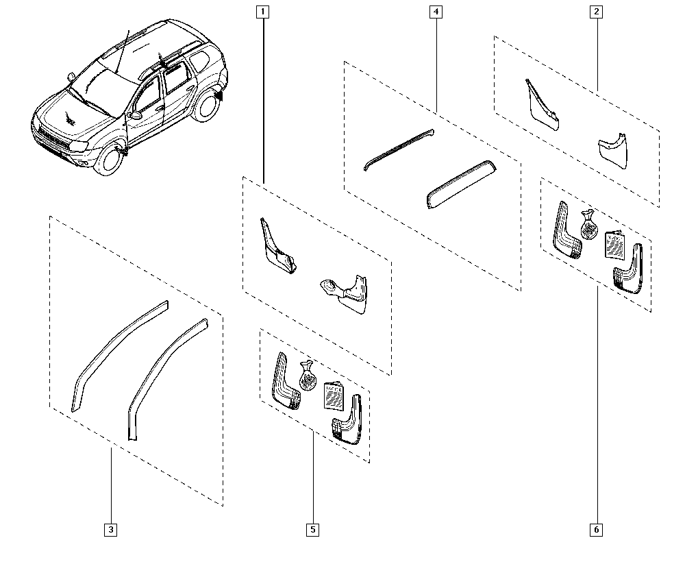 Брызговики передние (к-т) Renault Duster (2011-н.в.)