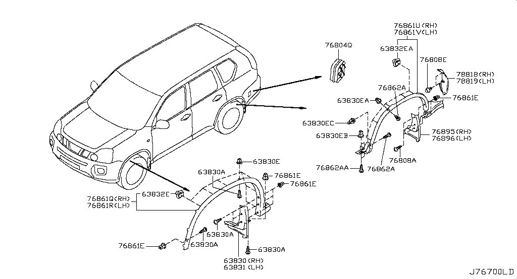 Брызговик передний правый Nissan X-Trail T31 (2007-2015)