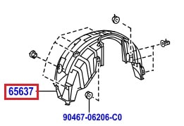 Подкрылок задний правый Toyota Camry v40 (2006-2011)