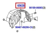 Подкрылок задний левый Toyota Camry v40 (2006-2011)