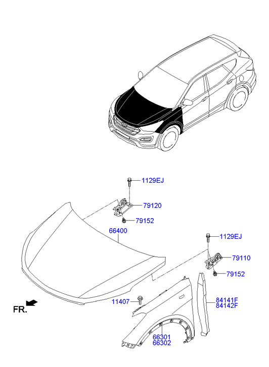 Крыло переднее левое Hyundai Santa Fe 3 (2012-н.в.)