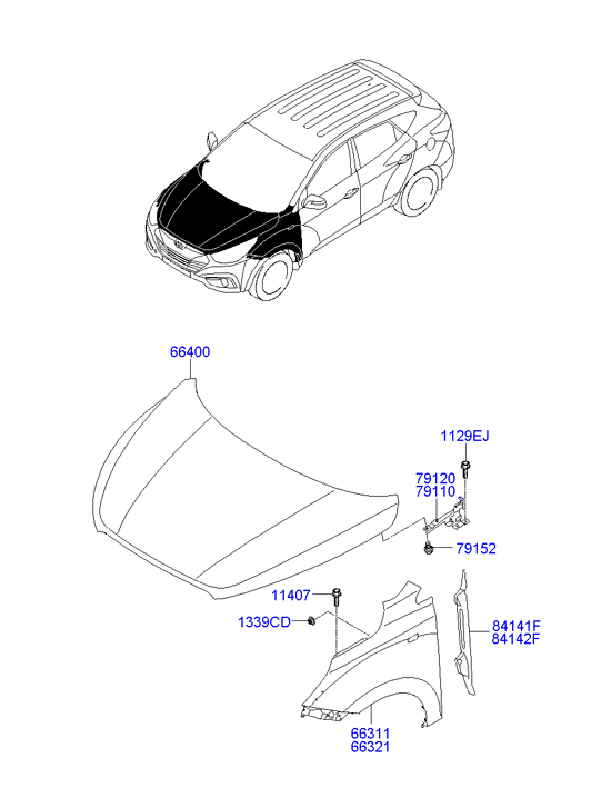 Крыло переднее левое Hyundai ix35 (2009-2015)