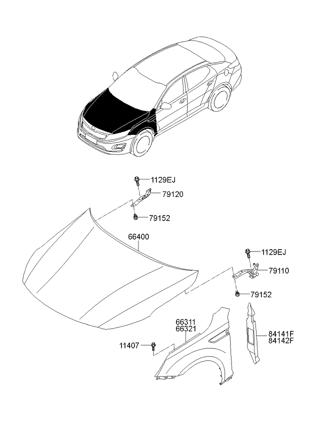 Крыло переднее левое KIA Optima 3 (2010-2016)