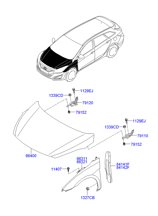 Крыло переднее левое Hyundai i40 (2012-н.в.)