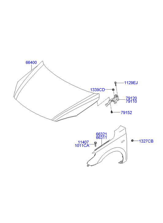 Крыло переднее правое Hyundai i30 I (2007-2012)