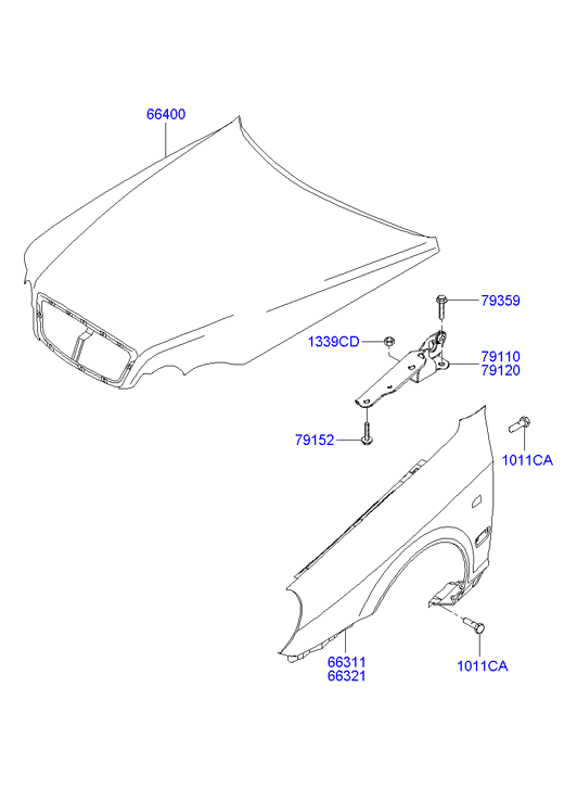 Крыло переднее правое Hyundai Sonata 4 (2001-2012)