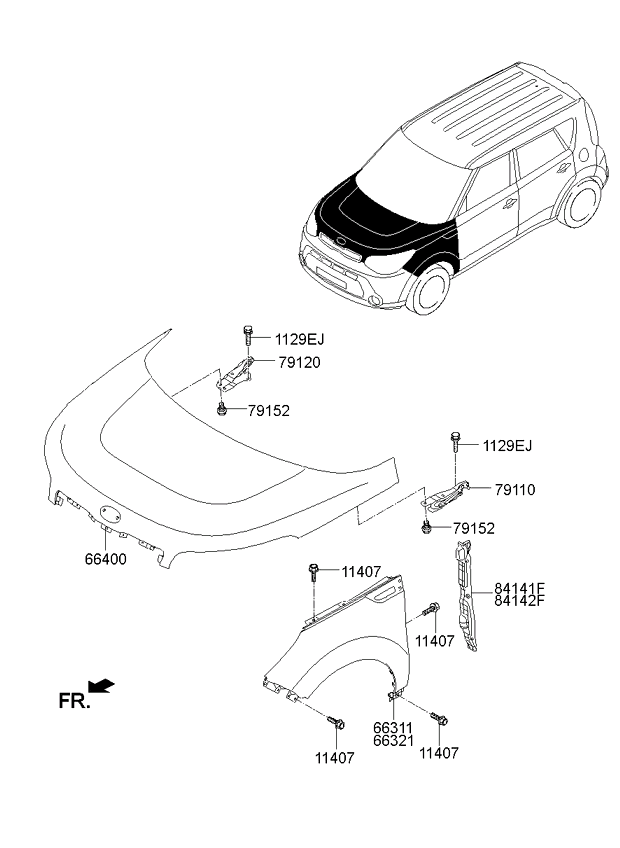 Крыло переднее правое KIA Soul 2 (2014-н.в.)