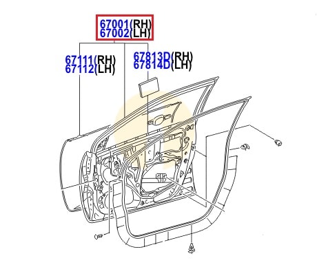 Дверь передняя правая Toyota Corolla e150 (2006-2012)