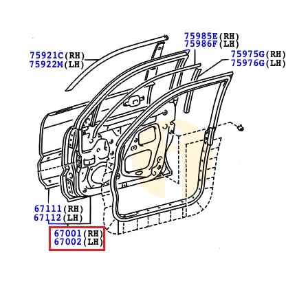 Дверь передняя правая Toyota Prado 120 (2002-2009)