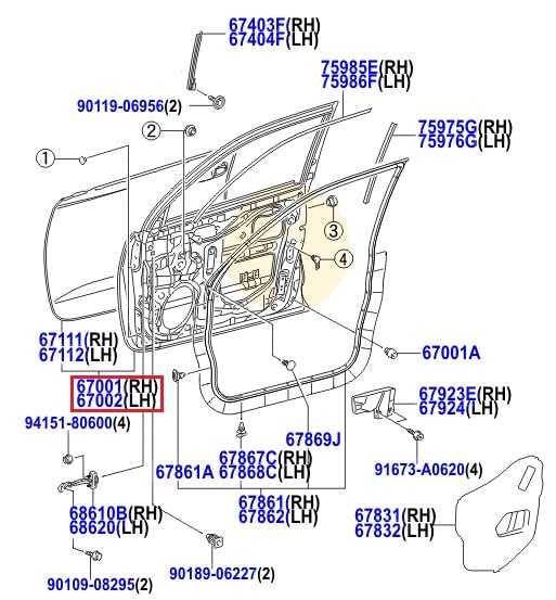 Дверь передняя правая Toyota Prado 150 (2009-н.в.)