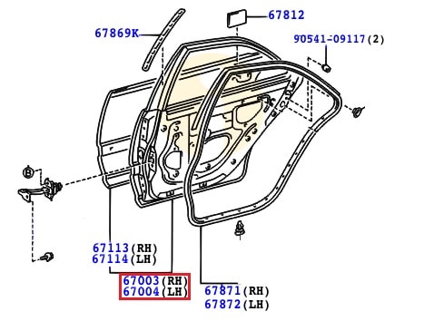 Дверь задняя правая Toyota Camry v30 (2001-2006)