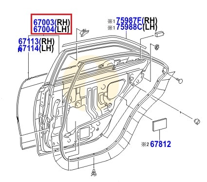 Дверь задняя правая Toyota Camry v40 (2006-2011)