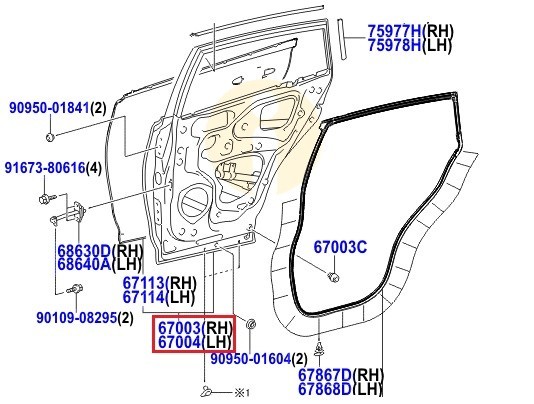 Дверь задняя правая Toyota Rav 4 IV (2013-н.в.)