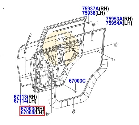 Дверь задняя правая Toyota L Cruiser 200 (2007-2015)