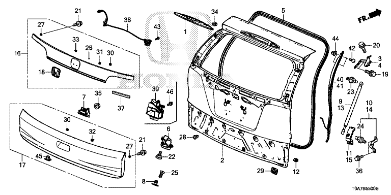 Крышка багажника Honda CR-V 4 (2012-2016)