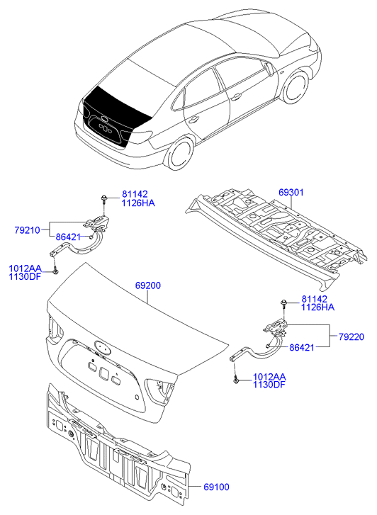 Крышка багажника Hyundai Elantra 4 (2006-2010)