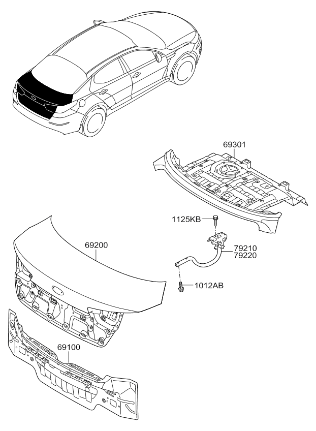 Крышка багажника KIA Optima 3 (2010-2016)