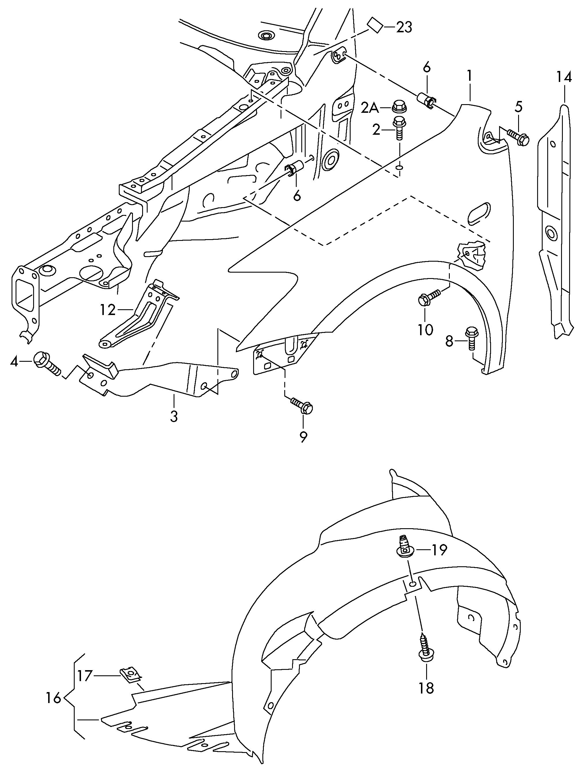 Подкрылок передний правый Volkswagen Polo sedan (2010-н.в.)