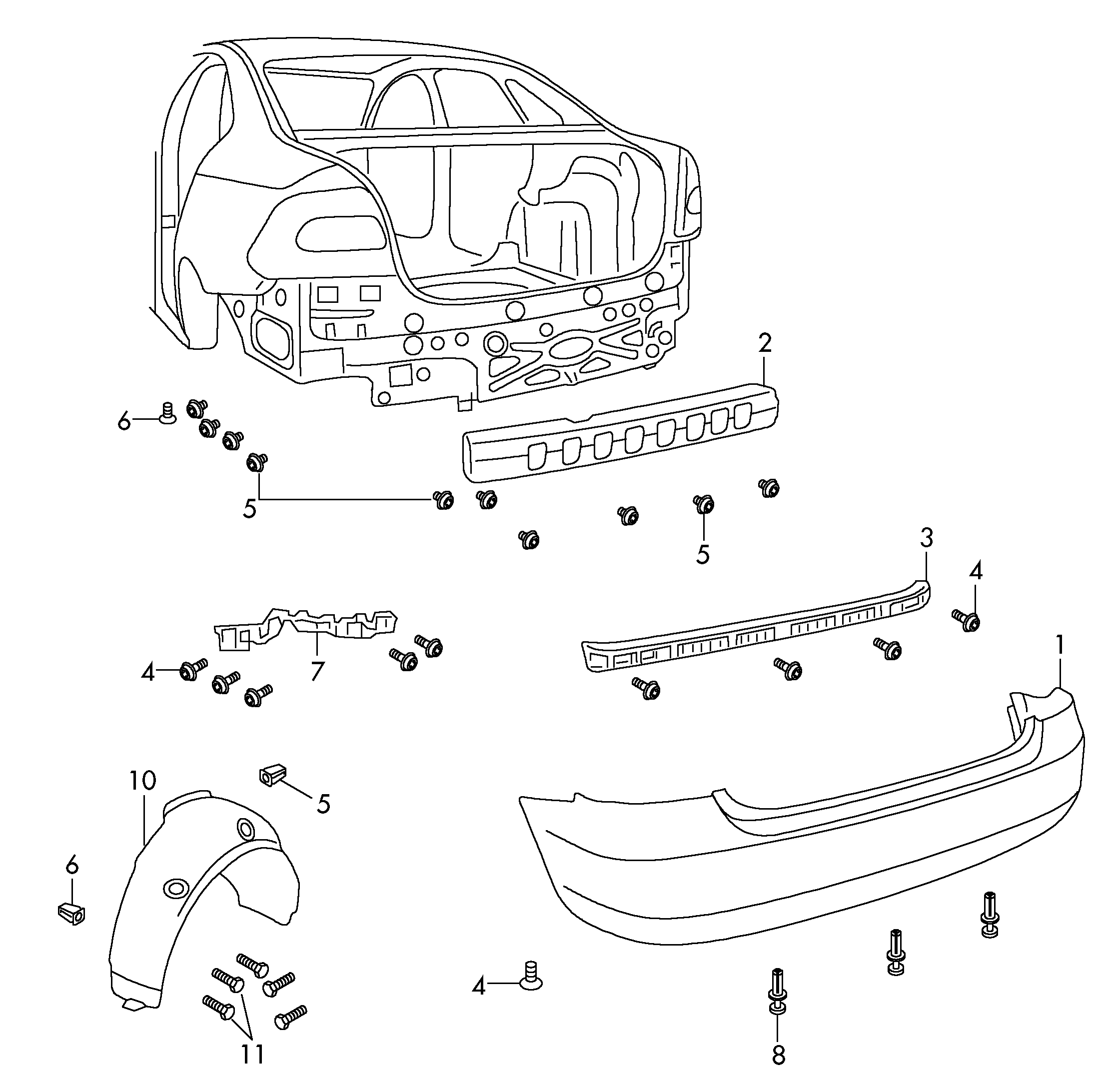 Подкрылок задний левый Volkswagen Polo sedan (2010-н.в.)