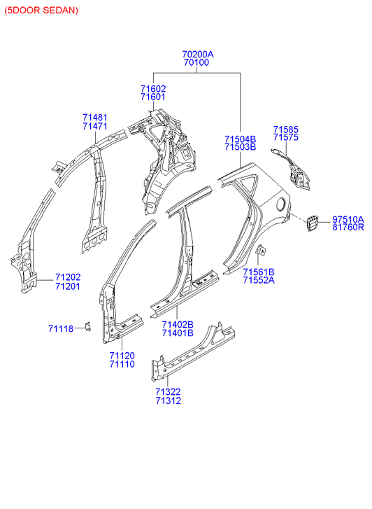 Крыло заднее правое Hyundai i30 I (2007-2012)