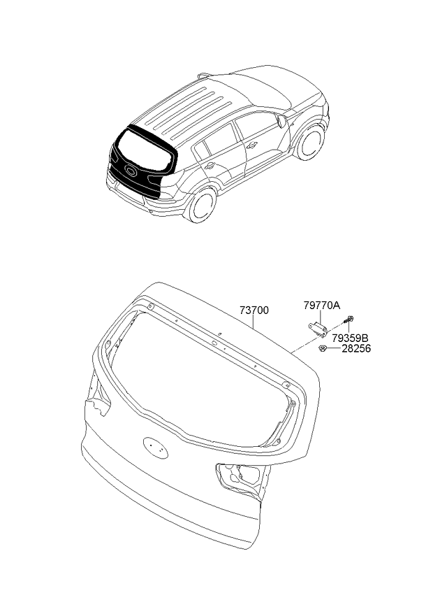 Крышка багажника KIA Sportage 3 (2010-2015)