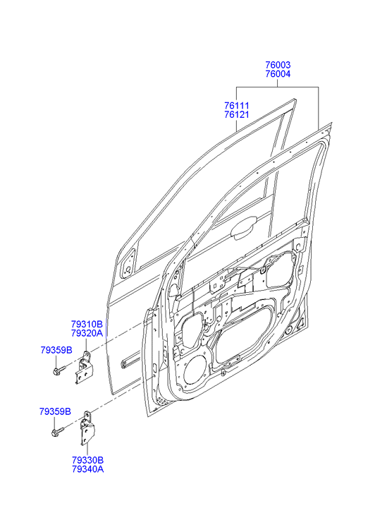 Дверь передняя левая Hyundai Getz 5 дв. (2002-2011)