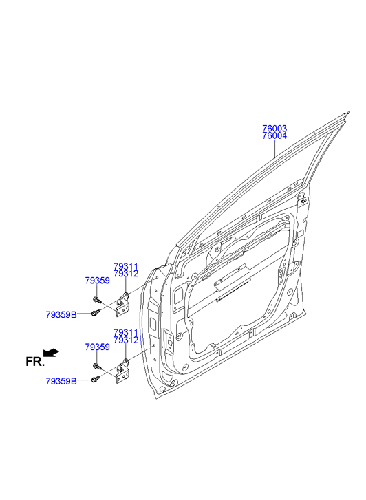 Дверь передняя левая Hyundai Santa Fe 3 (2012-н.в.)