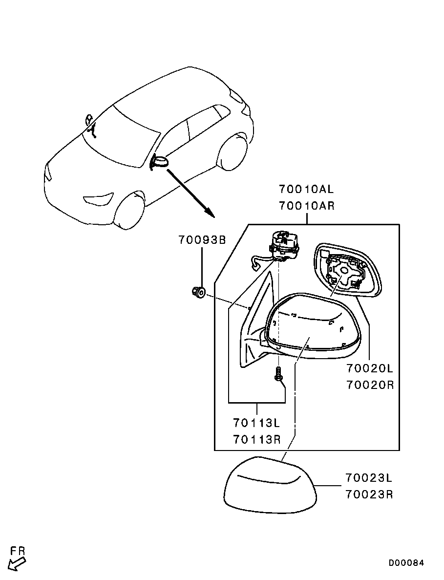 Накладка зеркала левого Mitsubishi ASX (2010-н.в.)