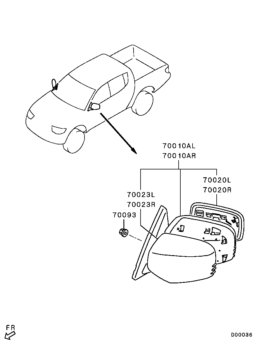 Накладка зеркала левого Mitsubishi L200 4 (2006-2016)