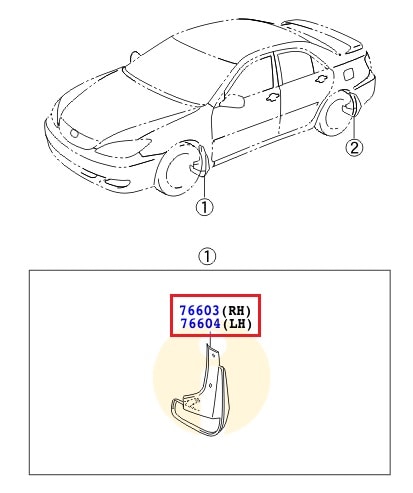 Брызговик передний правый Toyota Camry v40 (2006-2011)