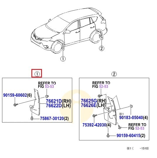 Брызговик передний правый Toyota Rav 4 IV (2013-н.в.)