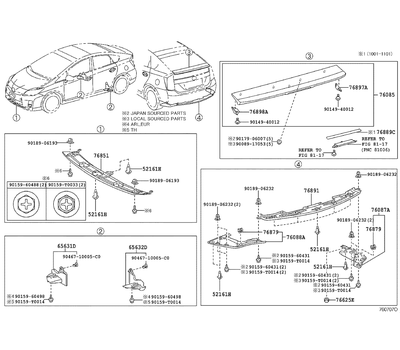 Спойлер бампера переднего Toyota Prius 30 (2009-н.в.)