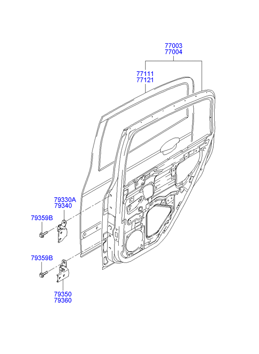 Дверь задняя левая Hyundai Getz (2002-2011)