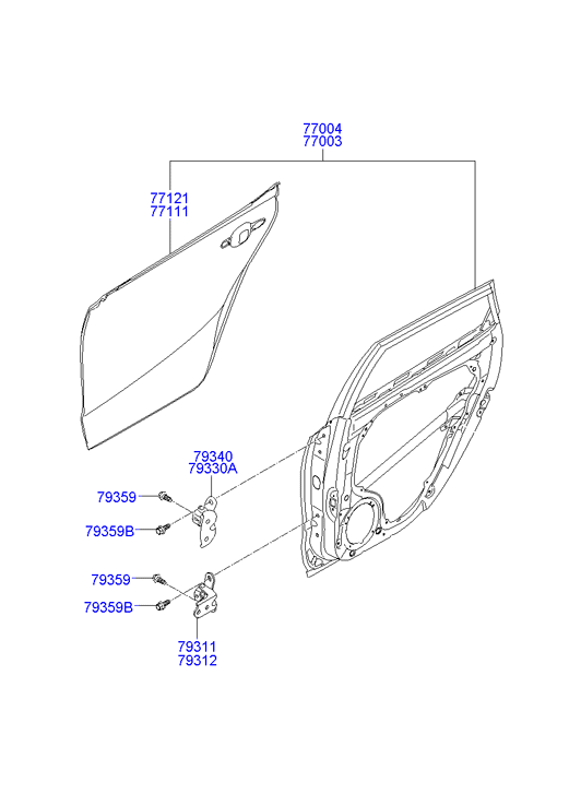 Дверь задняя левая Hyundai i30 I (2007-2012)