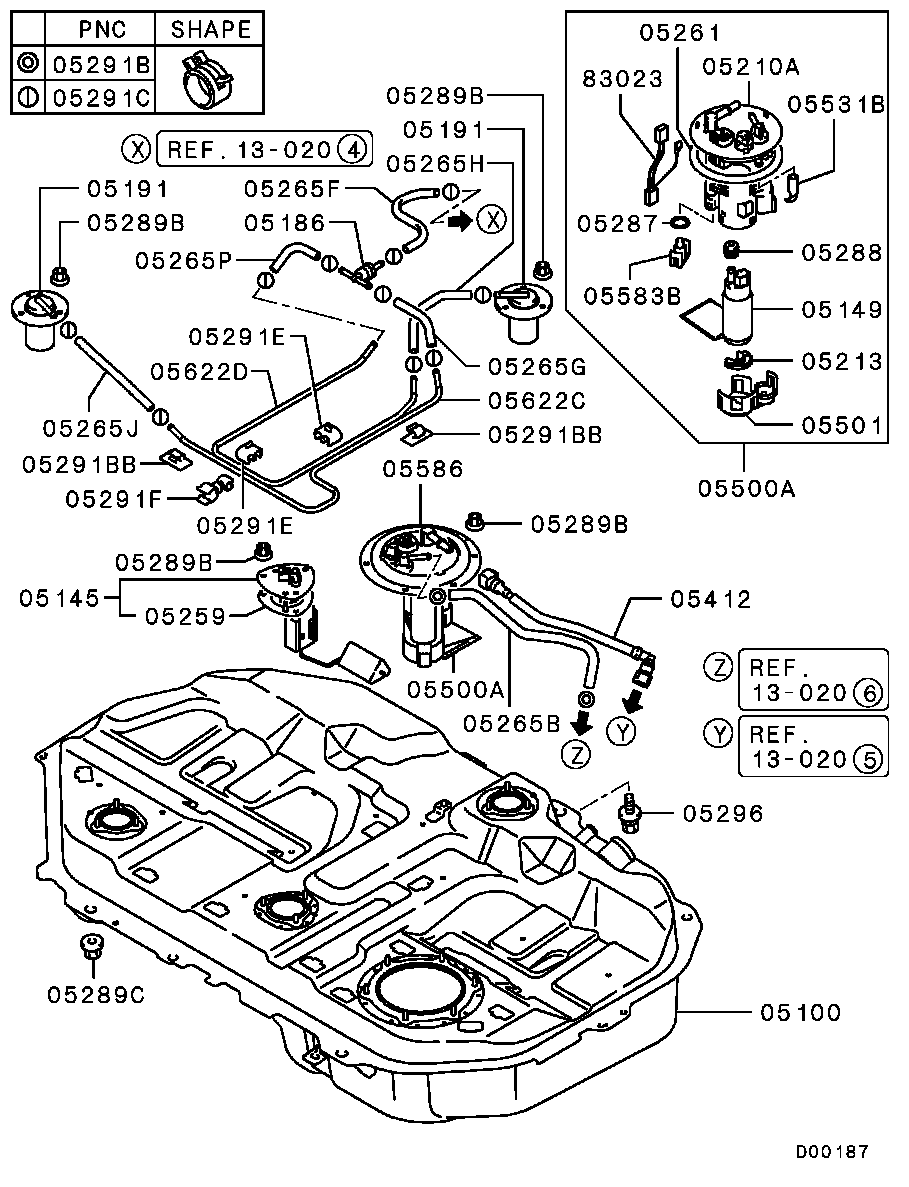 Насос топливный в сборе Mitsubishi Lancer 9 (2000-2011)