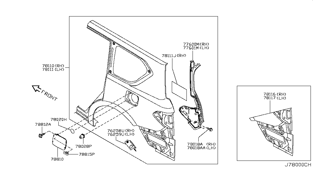 Крыло заднее правое Nissan Patrol Y62 (2010-2017)