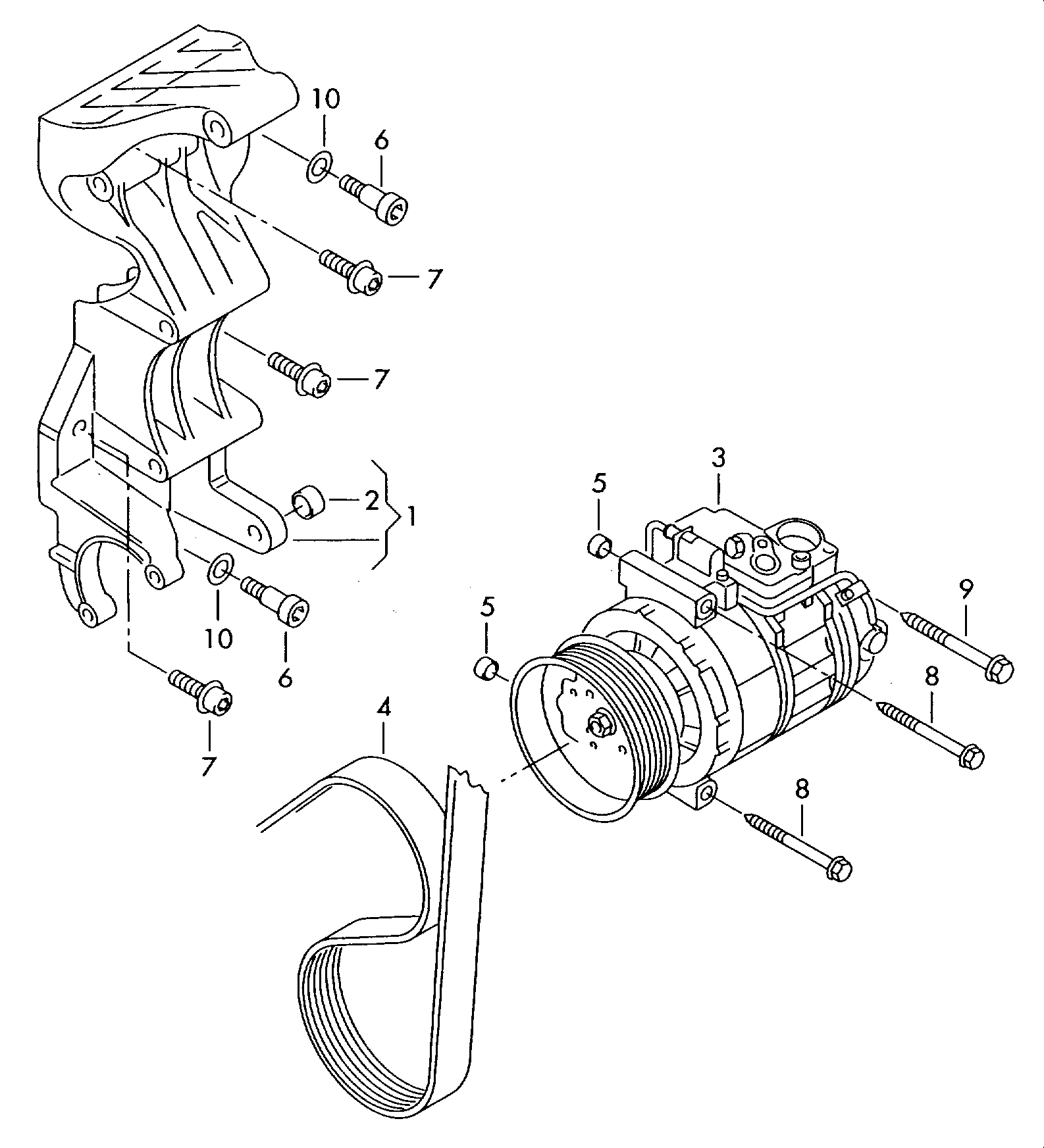 Компрессор кондиционера Volkswagen Touareg 1 (2002-2010)