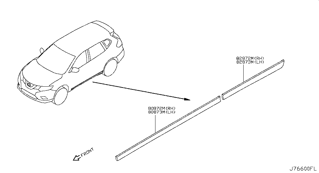 Молдинг передней двери правой Nissan X-Trail T32 (2015-н.в.)