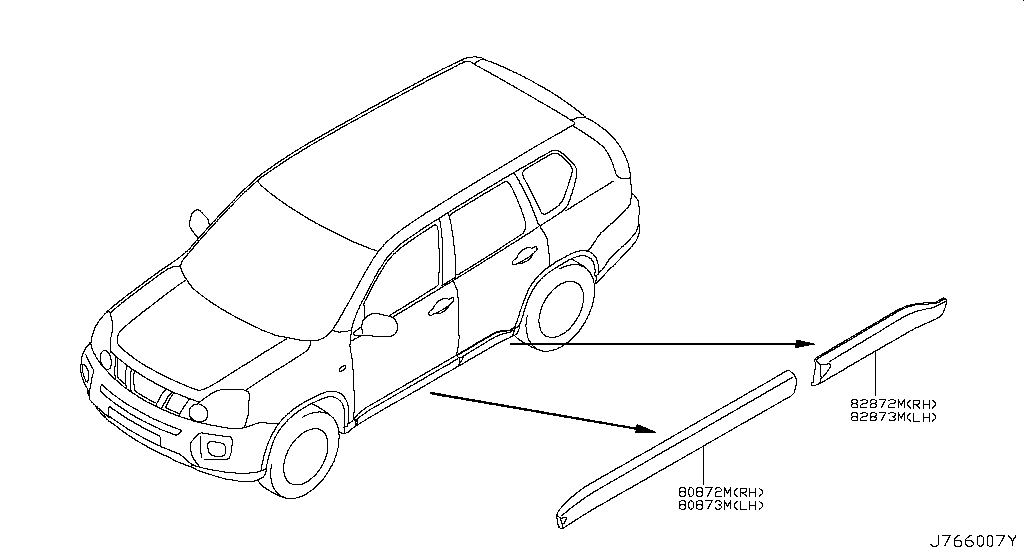 Молдинг передней двери правой Nissan X-Trail T31 (2007-2015)