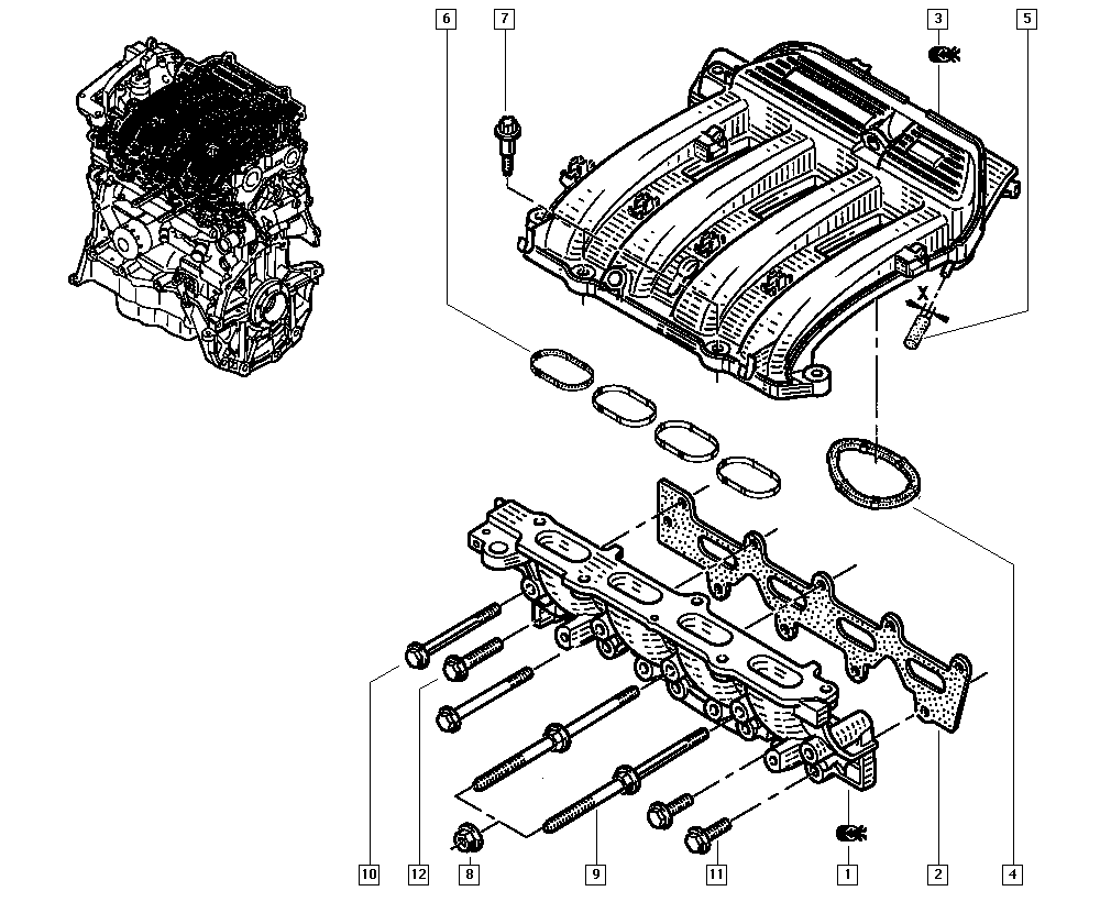 Прокладка впускного коллектора Renault Megane 2 (2003-2009)