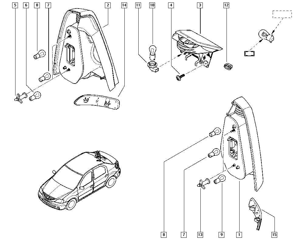 Схема заднего фонаря рено дастер