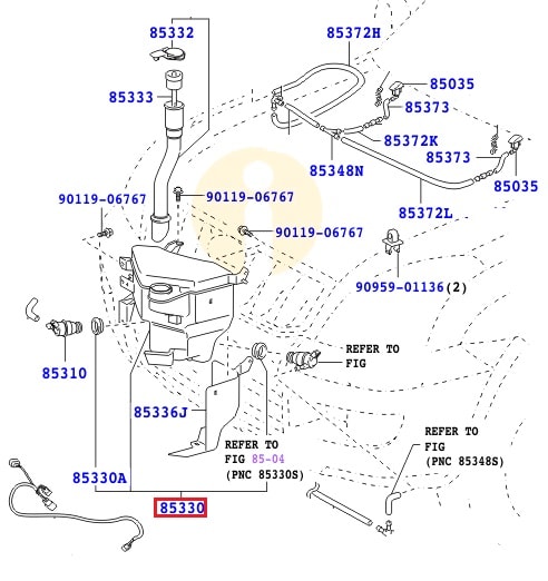 Бачок омывателя Toyota Prado 120 (2002-2009)