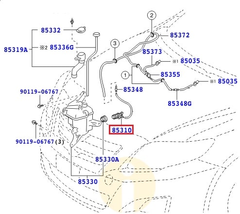 Насос омывателя Toyota Corolla e150 (2006-2012)