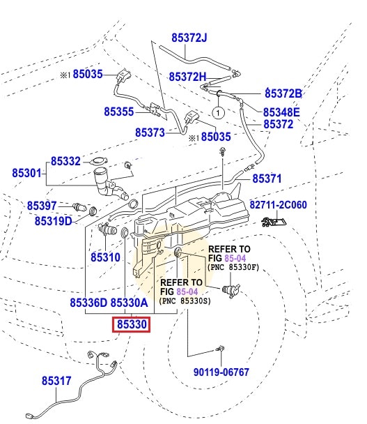 Бачок омывателя Toyota L Cruiser 200 (2007-2015)